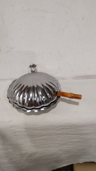 Mantequera/Joyero/Azucarero Plata Concha Antigua