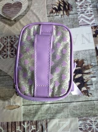 Neceser Morado y Plateado con Corazones