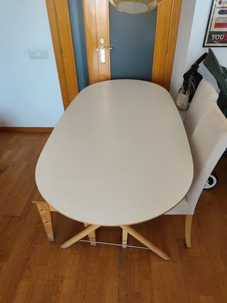 Mesa comedor y banco madera