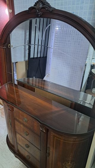 Mueble de entrada madera y cristal