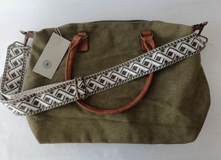 Bolso Universitario Verde con Correa 