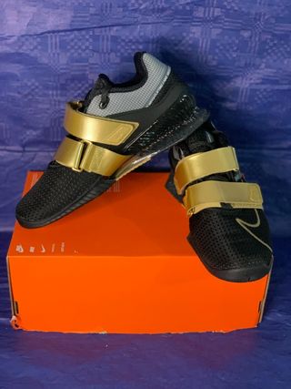 Nike Romaleos 4 Scarpe Sollevamento Pesi Nero Oro
