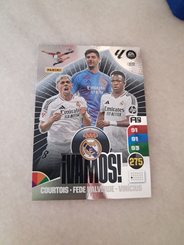 Cromo Real Madrid Vamos Courtois, Valverde, Vinici