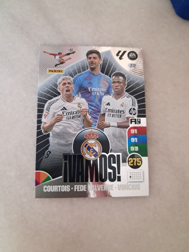 Cromo Real Madrid Vamos Courtois, Valverde, Vinici