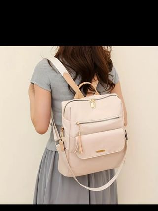 Zaino donna beige e rosa nuovo