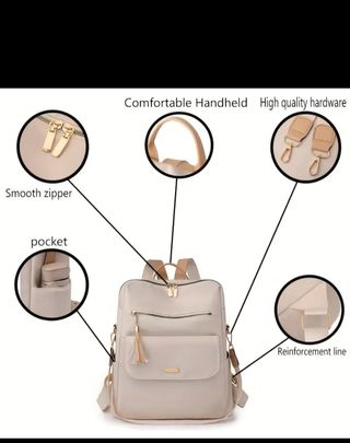 Zaino donna beige e rosa nuovo