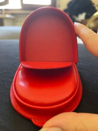 Portamonete rosso in pelle
