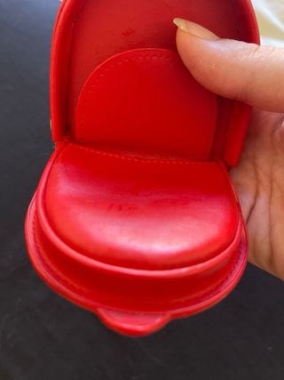 Portamonete rosso in pelle