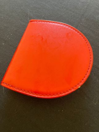 Portamonete rosso in pelle