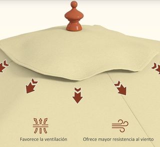 Sombrilla jardín 2x1.5m beige