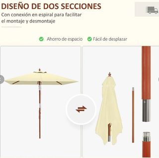 Sombrilla jardín 2x1.5m beige