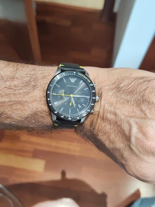 Reloj Emporio Armani Negro y Plateado