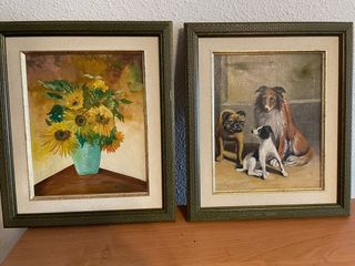 Cuadros decorativos de girasoles y perros