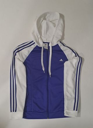Chaqueta Adidas Blanca y Morada con Capucha