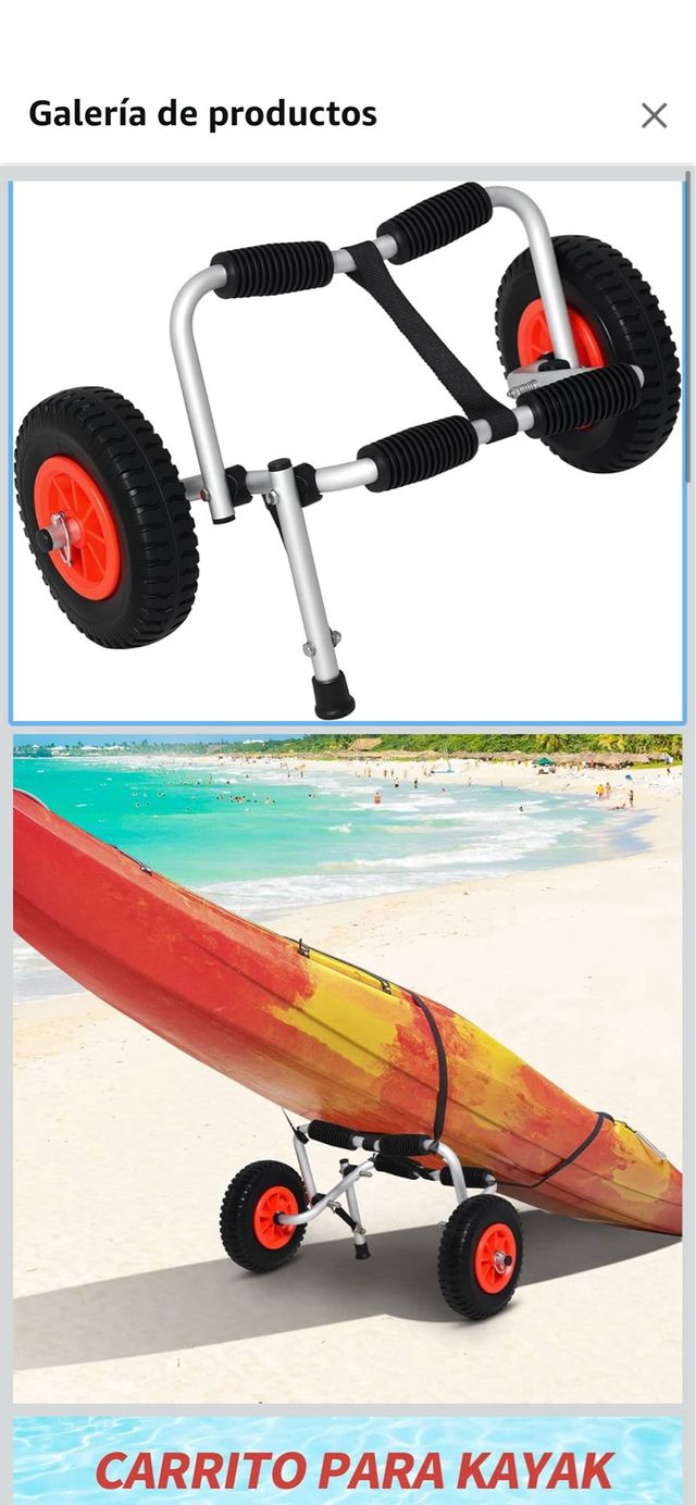 Kayak doble con todos los accesorios necesarios.