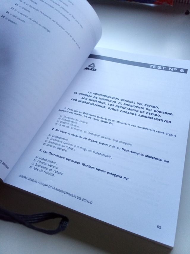 Test Cuerpo Auxiliar Administración del Estado