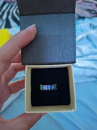 Anillo Plata 925 Piedras Colores