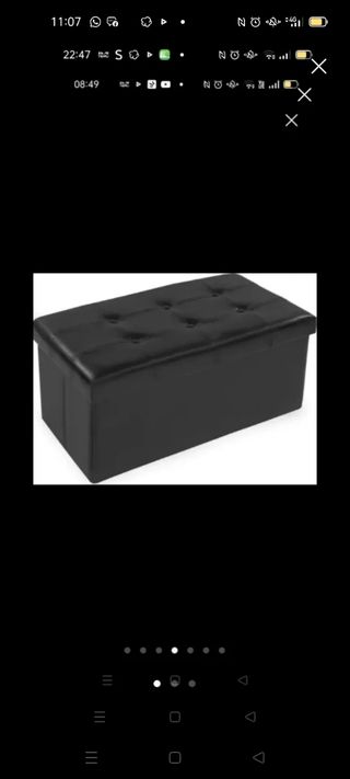 Pouf contenitore in pelle nero