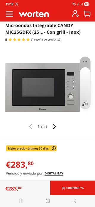 Microondas Candy 25L empotrado/integrado MIC25GDFX