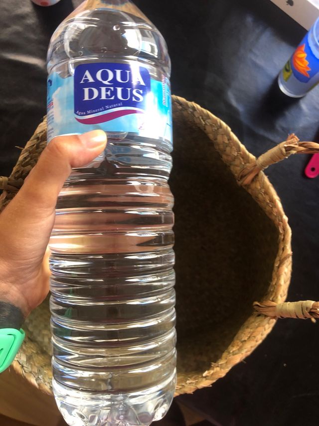 Cesta Mimbre Florero Beige/Marrón