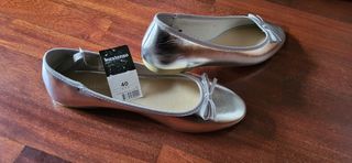 Bailarinas InExtenso plateadas talla 40