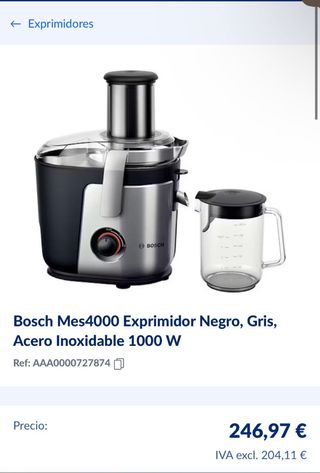 Exprimidor Bosch Mes4000 1000W