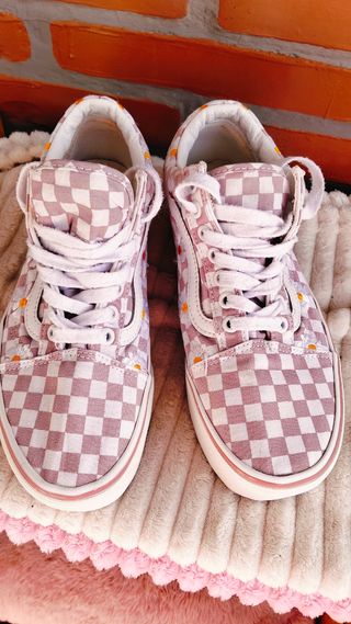Zapatillas Vans Checkerboard Flores Moradas