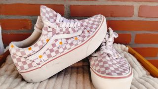 Zapatillas Vans Checkerboard Flores Moradas