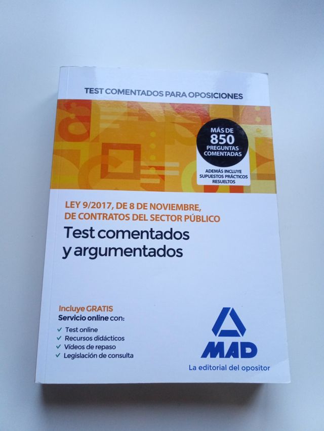 Test comentados para oposiciones de la Ley 9/20...