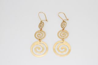 Pendientes Oro 18K Largos Espirales
