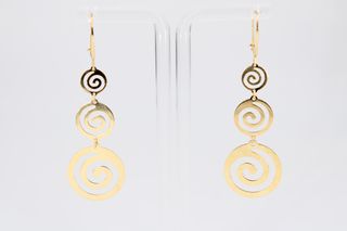Pendientes Oro 18K Largos Espirales