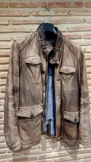 Cazadora Massimo Dutti Piel Tres Cuartos