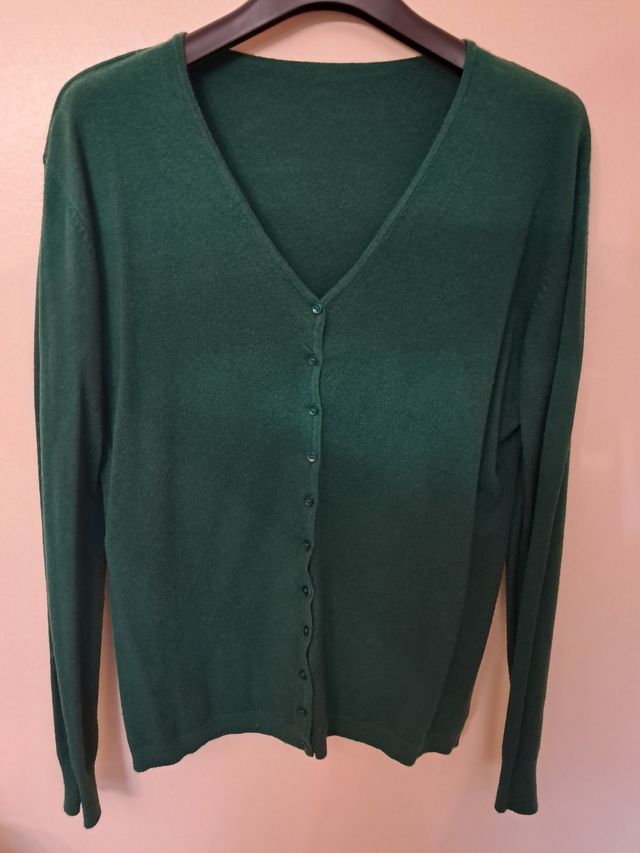 Cárdigan verde mujer