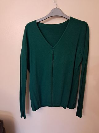 Cárdigan verde mujer