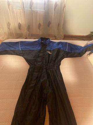 Chubasquero moto azul y negro