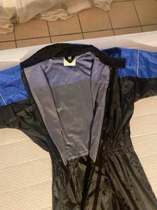 Chubasquero moto azul y negro