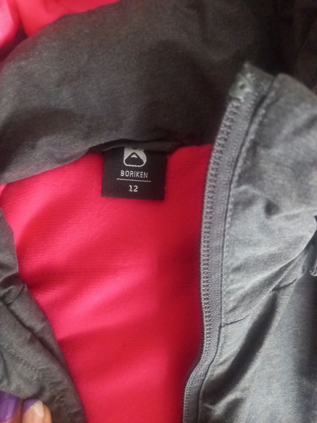 Abrigo niña negro y rosa 10/12 años