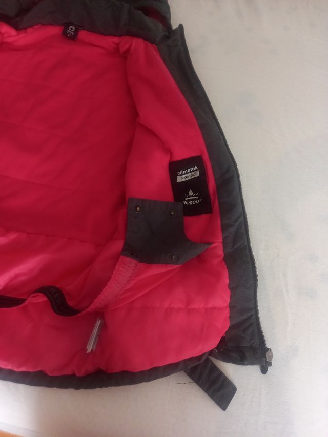 Abrigo niña negro y rosa 10/12 años