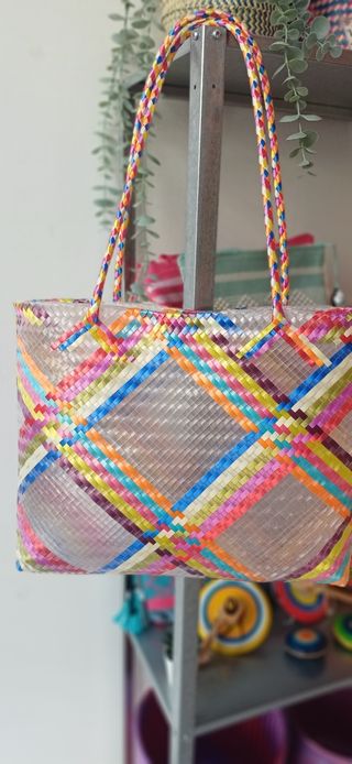 Bolso tejido artesanal multicolor