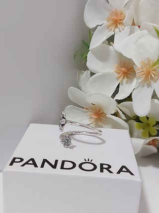 Anillo Pandora Talla 54 Flores Circonitas