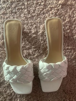Sandalias H&M blancas talla 36 tipo Mules