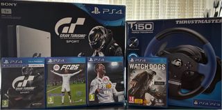 PS4 Silver + Volante + Juegos