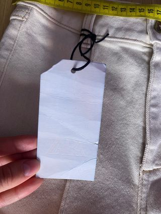 Pantalones campana Zara beige mujer talla 34