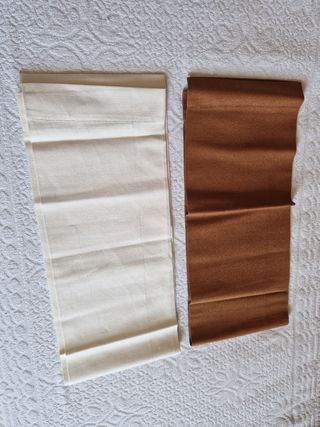 Coppia salviette vintage beige e bianche