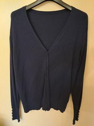 Cárdigan azul mujer