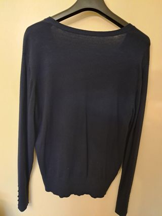 Cárdigan azul mujer