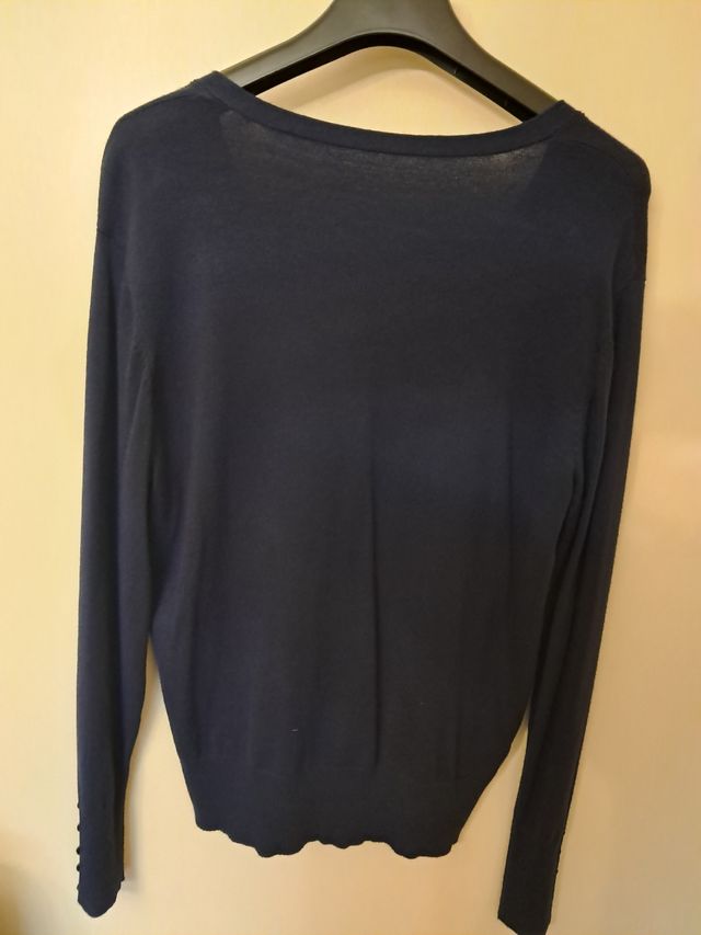 Cárdigan azul mujer