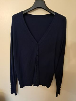Cárdigan azul mujer