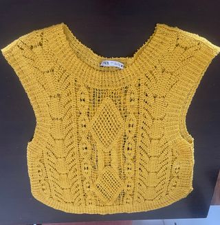 Top Zara Amarillo Crochet 