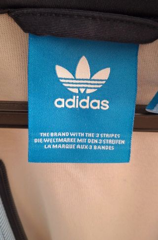 Chaqueta Adidas Talla M Diseño Geométrico Azul